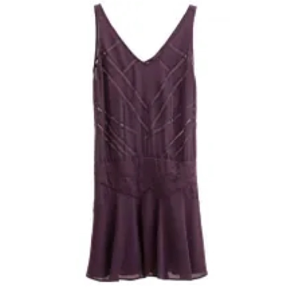 Purple Marciano Sheer Mini Dress - Picture 1 of 6